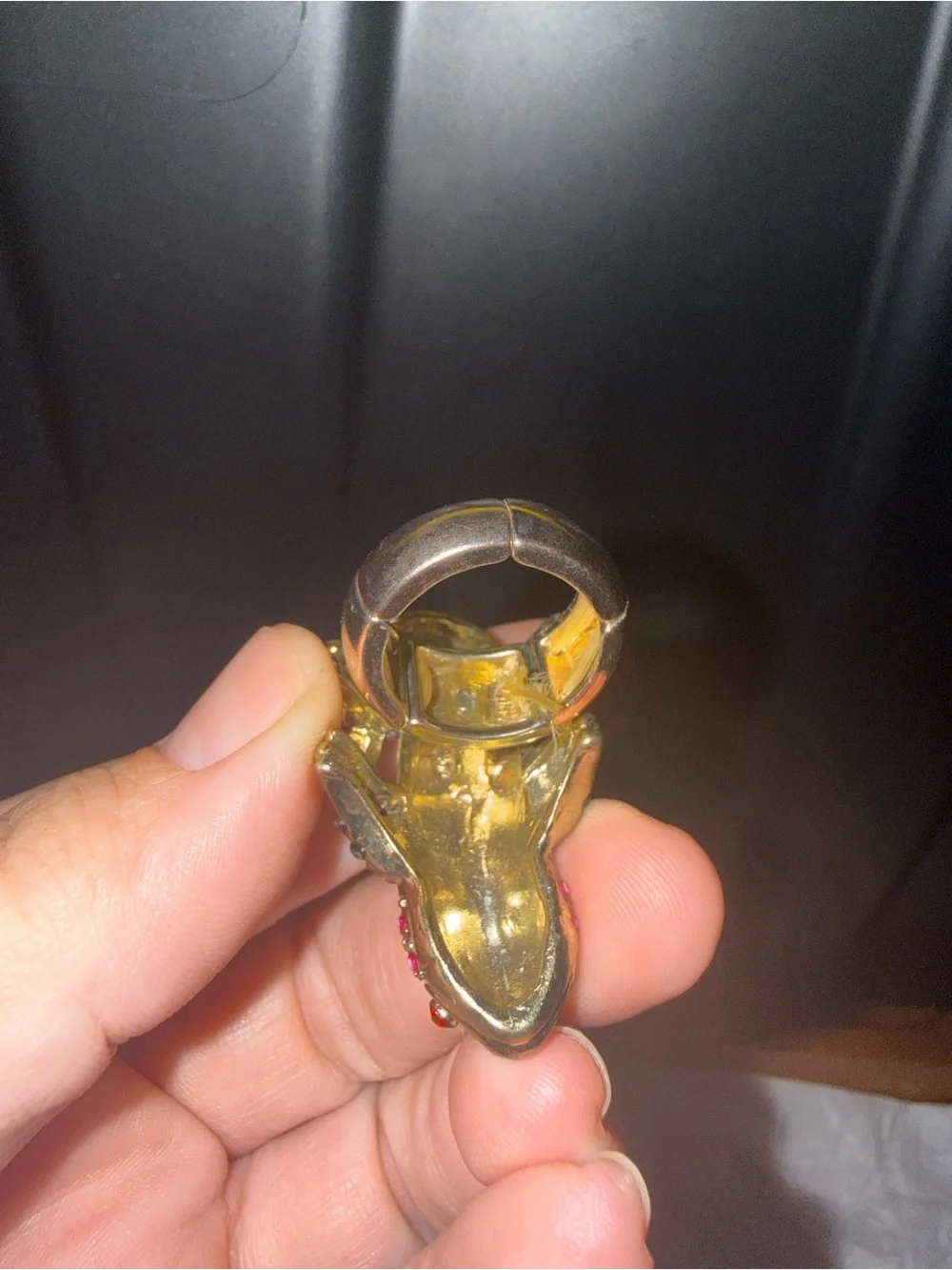 Gold Reptile Ornament Ring - Gold Color